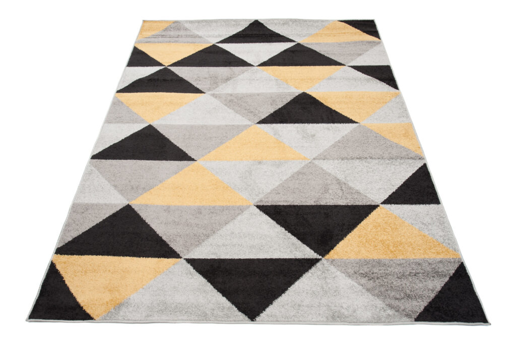 Alfombra Lazur Gris Naranja Geométrico Triángulos