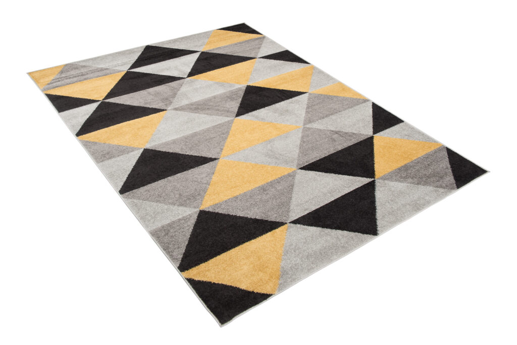 Alfombra Lazur Gris Naranja Geométrico Triángulos