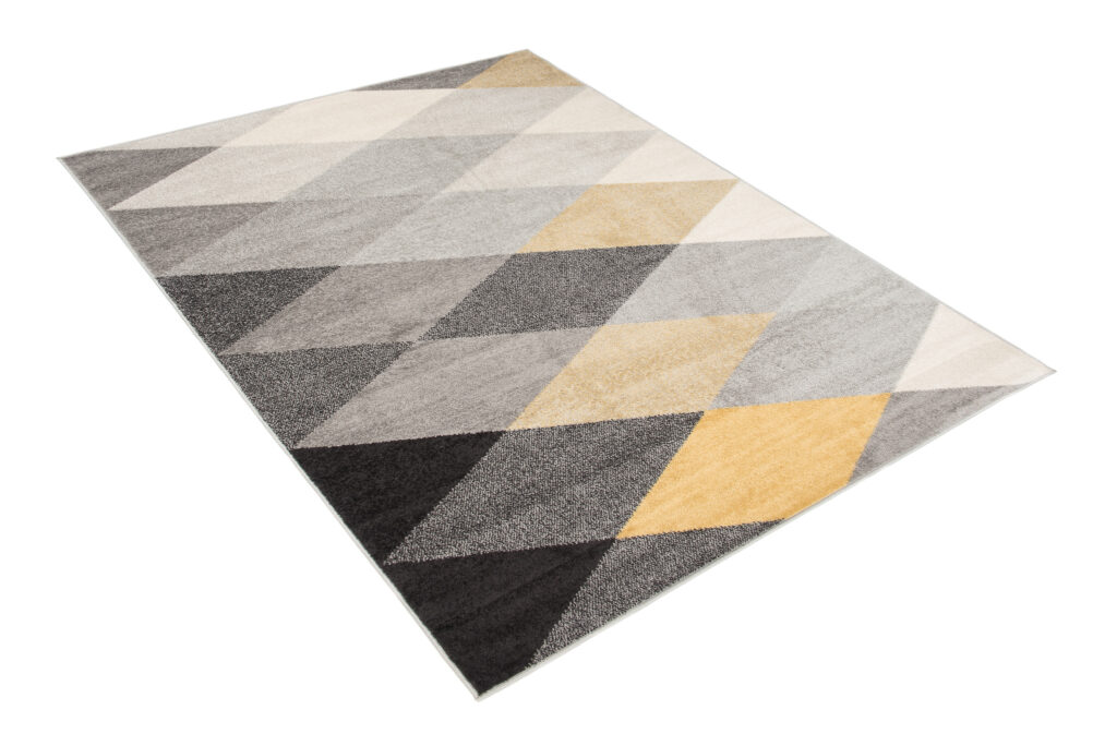 Alfombra Lazur Gris Amarillo Geométrico Rombos