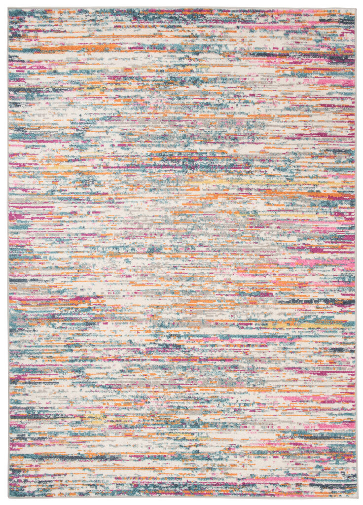 Alfombra Lazur Rosa Multicolor Abstracto Líneas
