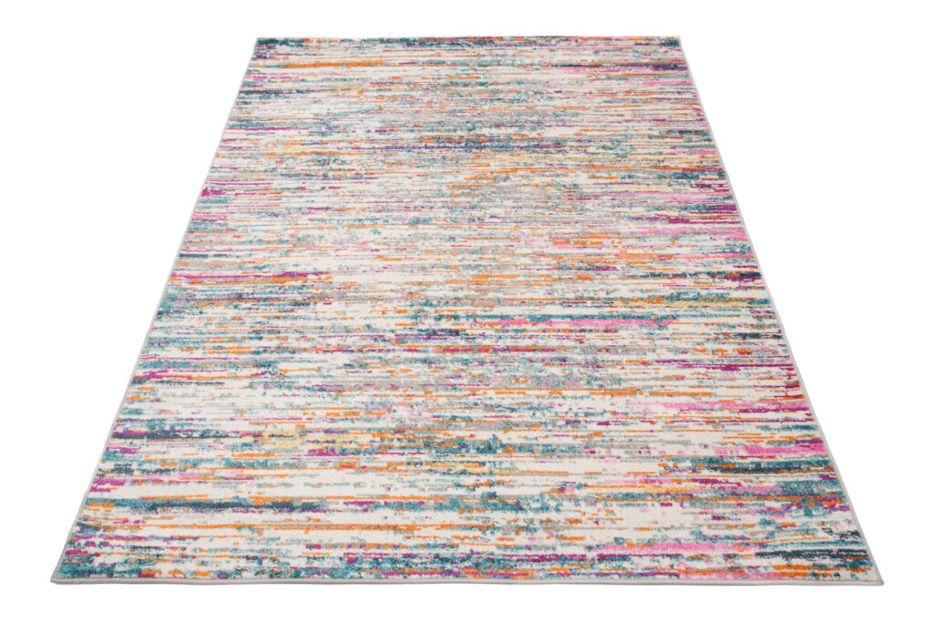 Alfombra Lazur Rosa Multicolor Abstracto Líneas