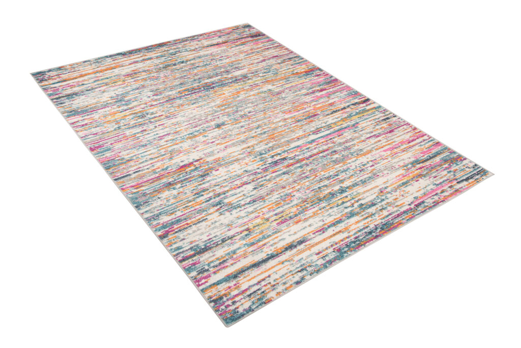 Alfombra Lazur Rosa Multicolor Abstracto Líneas