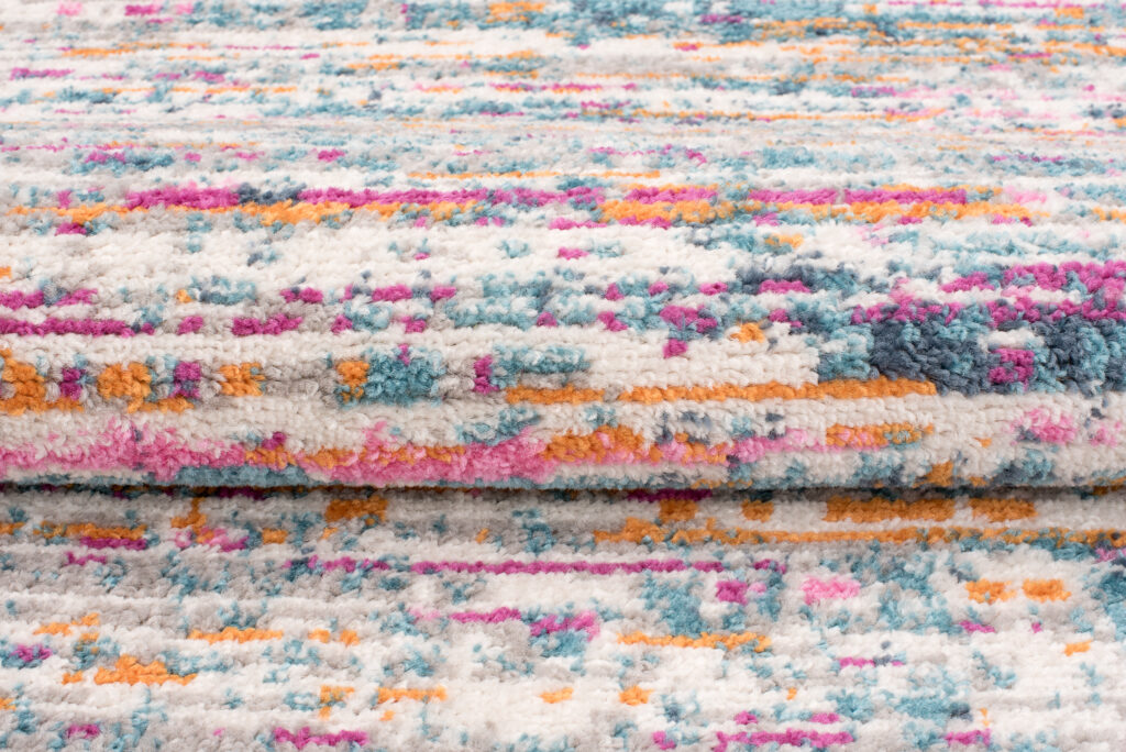 Alfombra Lazur Rosa Multicolor Abstracto Líneas