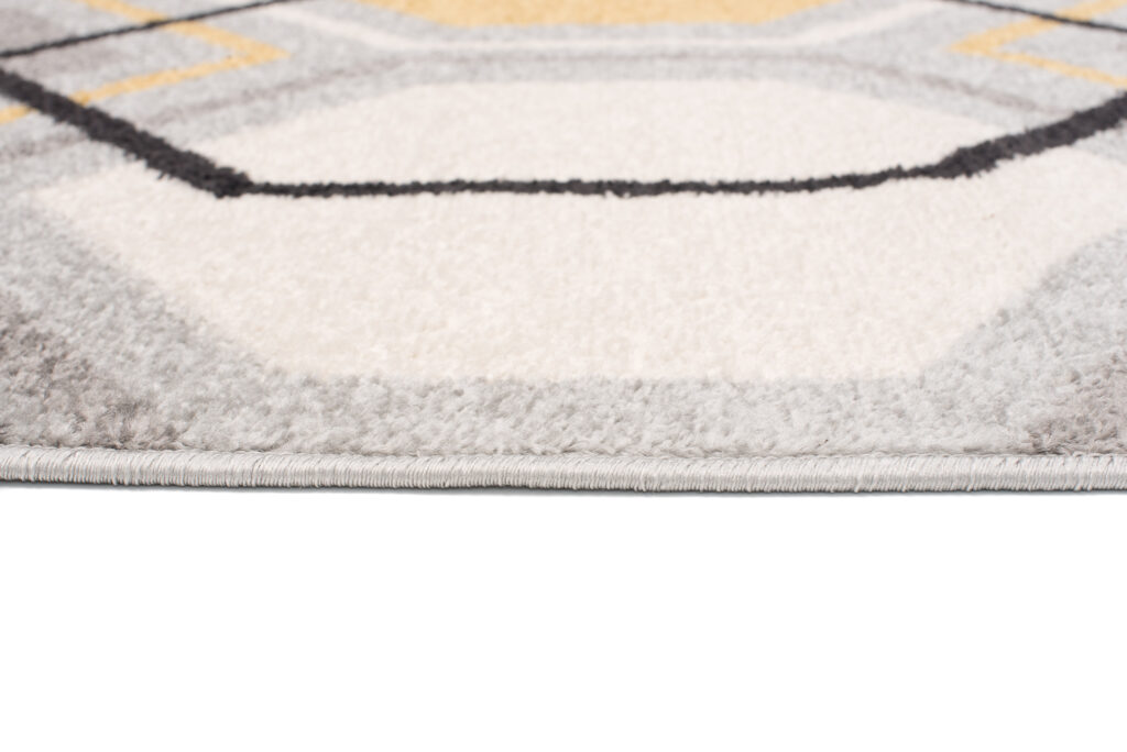 Alfombra Lazur Gris Amarillo Crema Geométrico Cubo