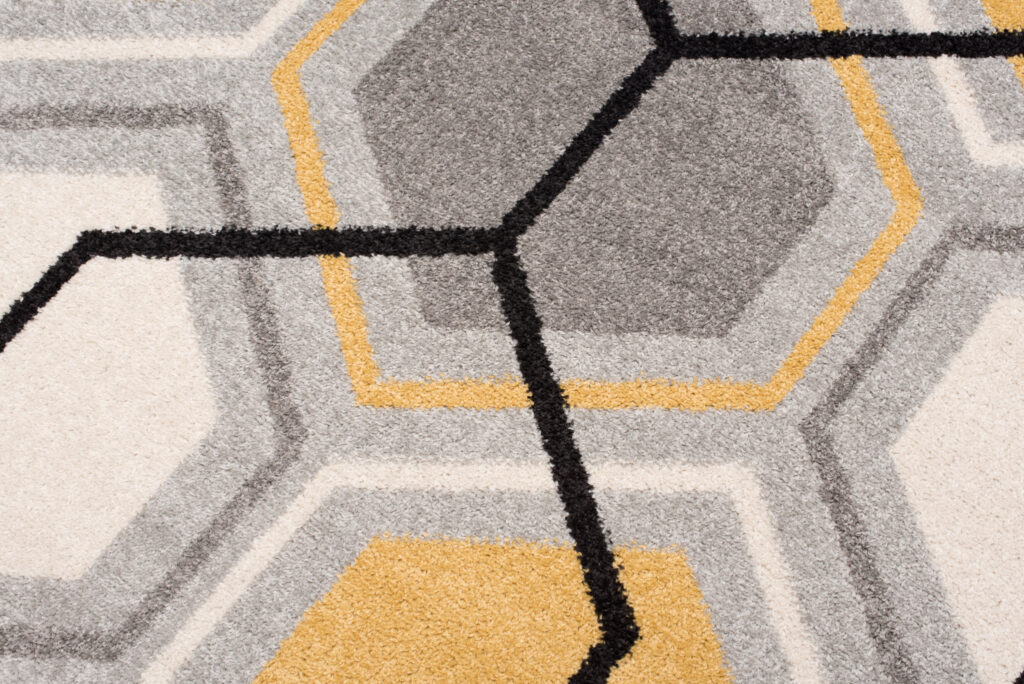 Alfombra Lazur Gris Amarillo Crema Geométrico Cubo