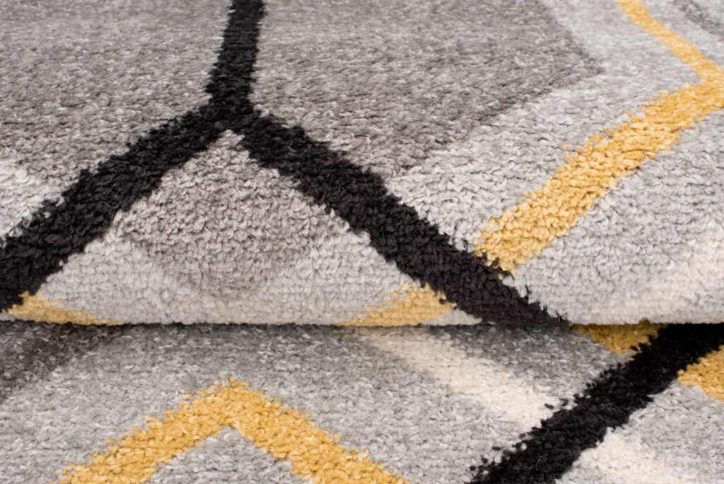 Alfombra Lazur Gris Amarillo Crema Geométrico Cubo