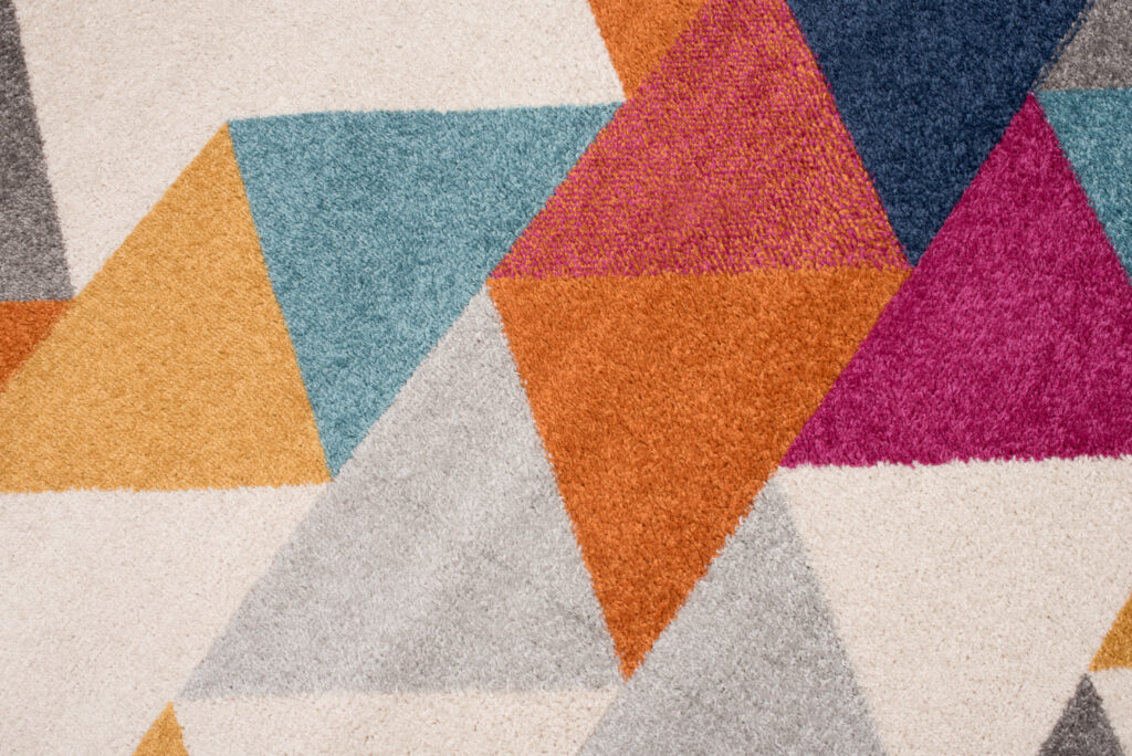 Alfombra Lazur Rosa Multicolor Geométrico Triángulos