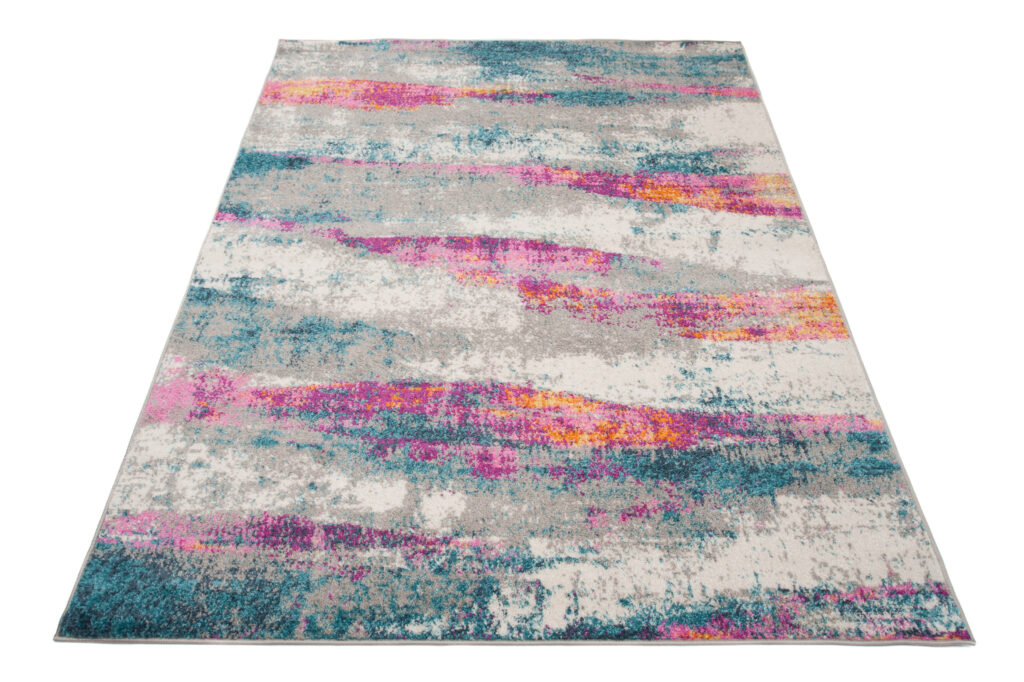 Alfombra Lazur Rosa Multicolor Abstracto Moteado