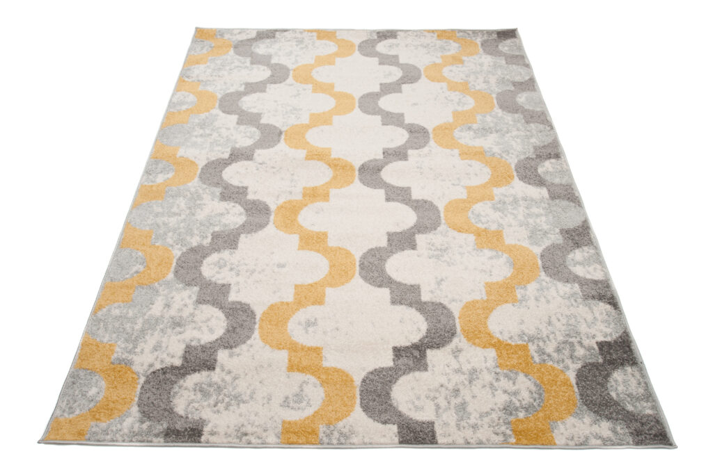 Alfombra Lazur Gris Amarillo Geométrico Trellis