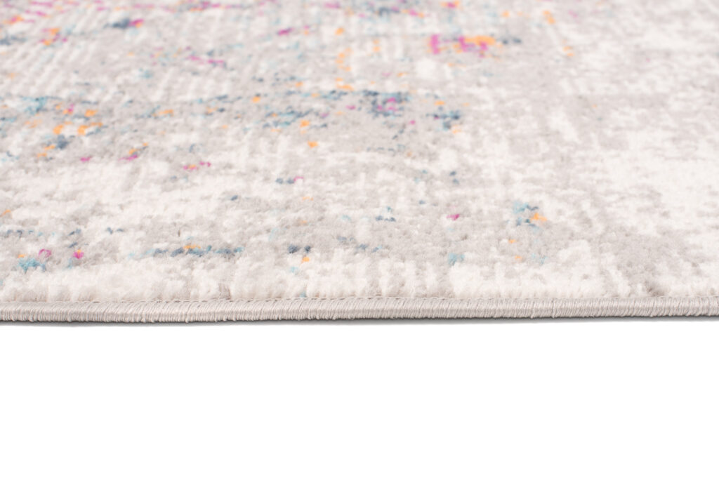 Alfombra Lazur Gris Vintage Flores Borde