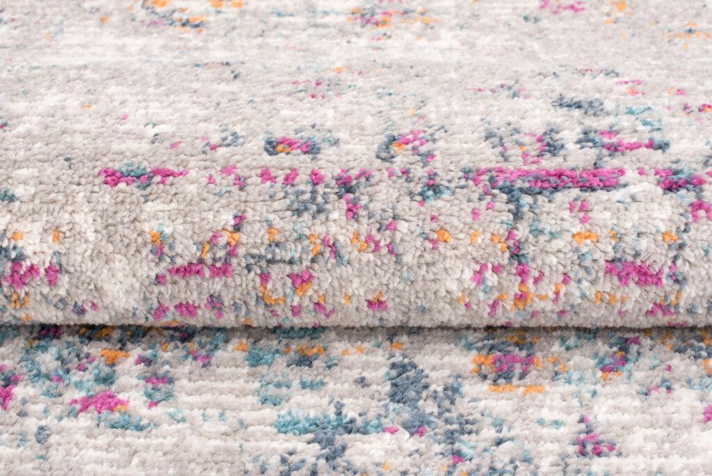 Alfombra Lazur Gris Vintage Flores Borde