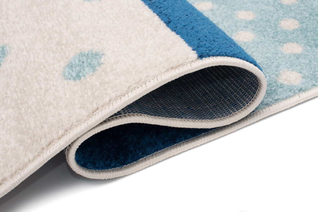Alfombra Lazur Gris Azul Cuadrados Infantil