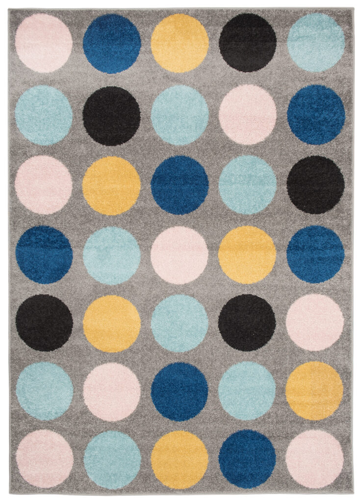 Alfombra Lazur Gris Multicolor Geométrico Círculos
