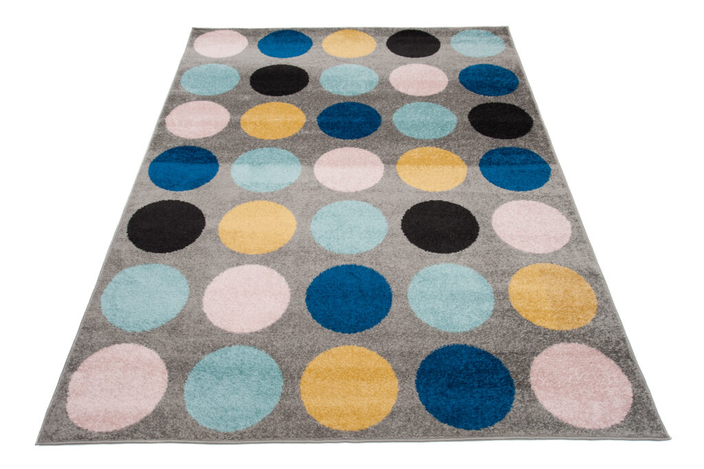 Alfombra Lazur Gris Multicolor Geométrico Círculos