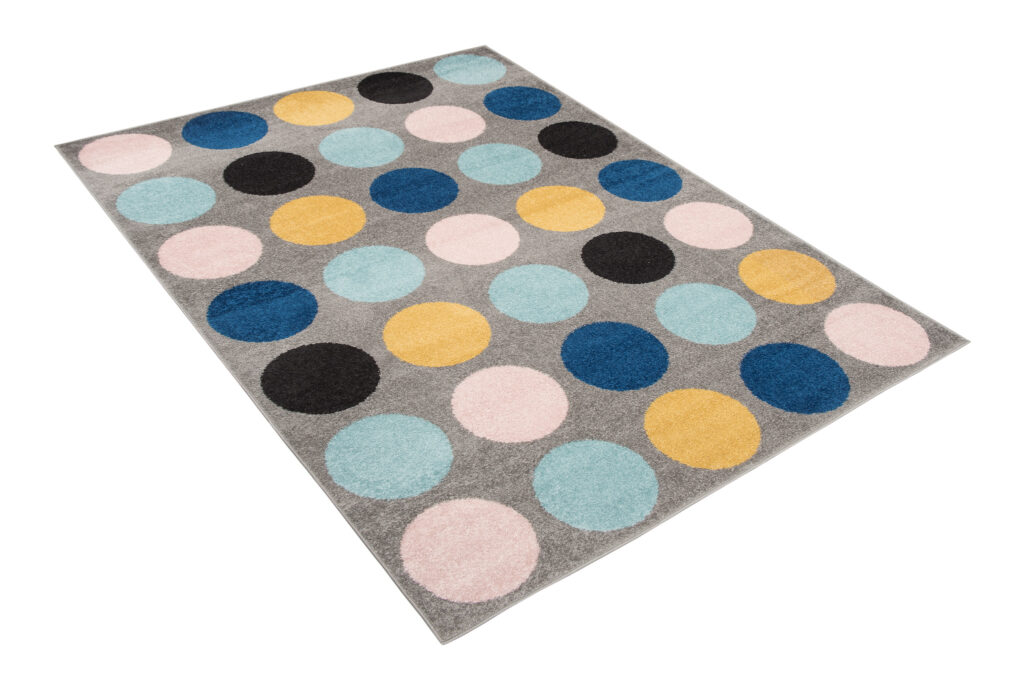 Alfombra Lazur Gris Multicolor Geométrico Círculos