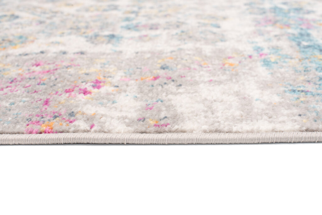 Alfombra Lazur Azul Gris Vintage Flores