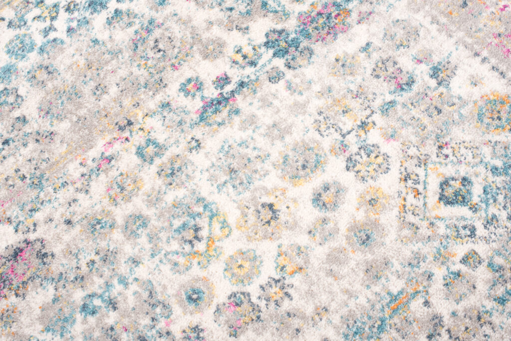 Alfombra Lazur Azul Gris Vintage Flores