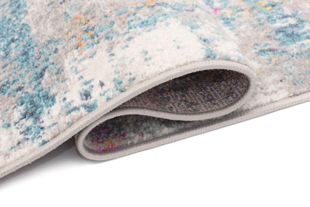Alfombra Lazur Azul Gris Vintage Flores