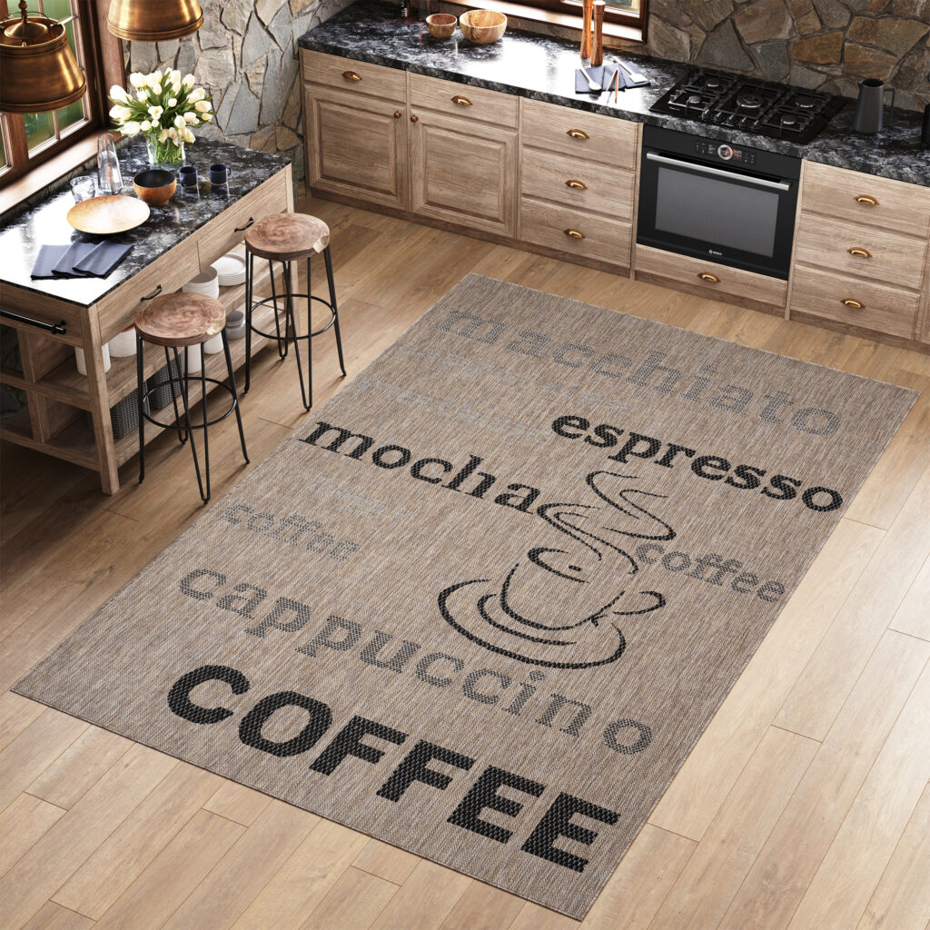 Alfombra Melissa Marrón Negro Café Interior Exterior