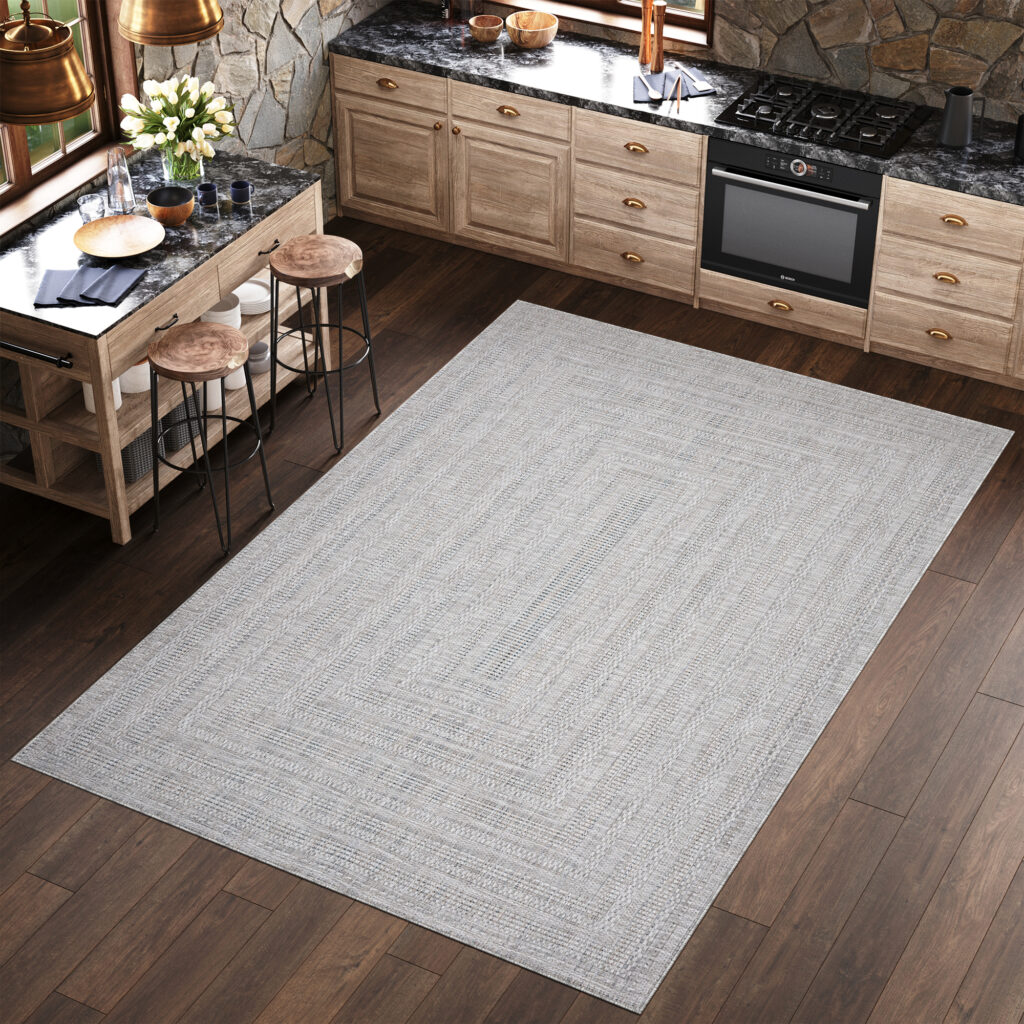 Alfombra Melissa Gris Melange Geométrico Interior Exterior