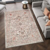Alfombra Retro Cobre Gris Ornamental Vintage