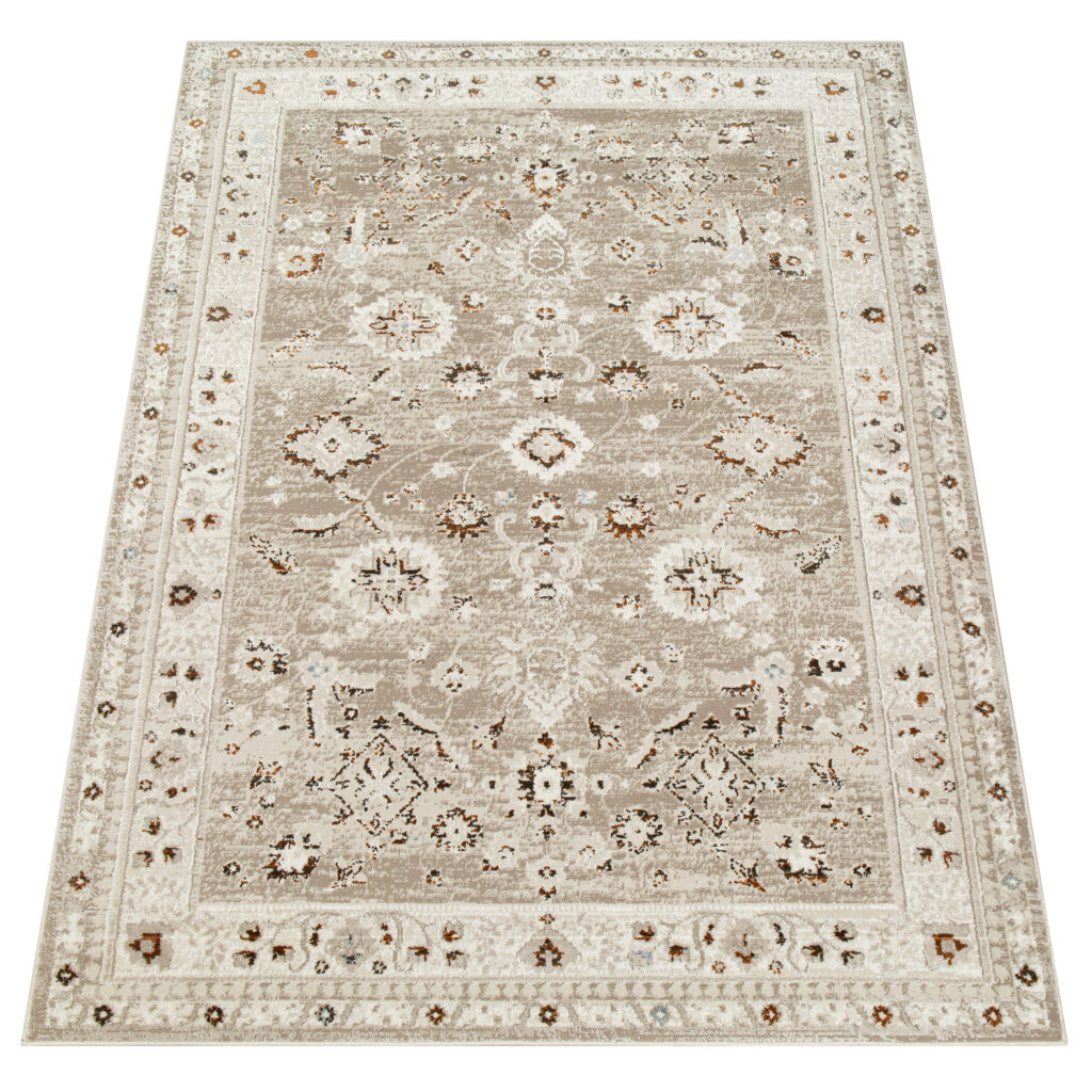 Alfombra Retro Gris Cobre Ornamental Vintage