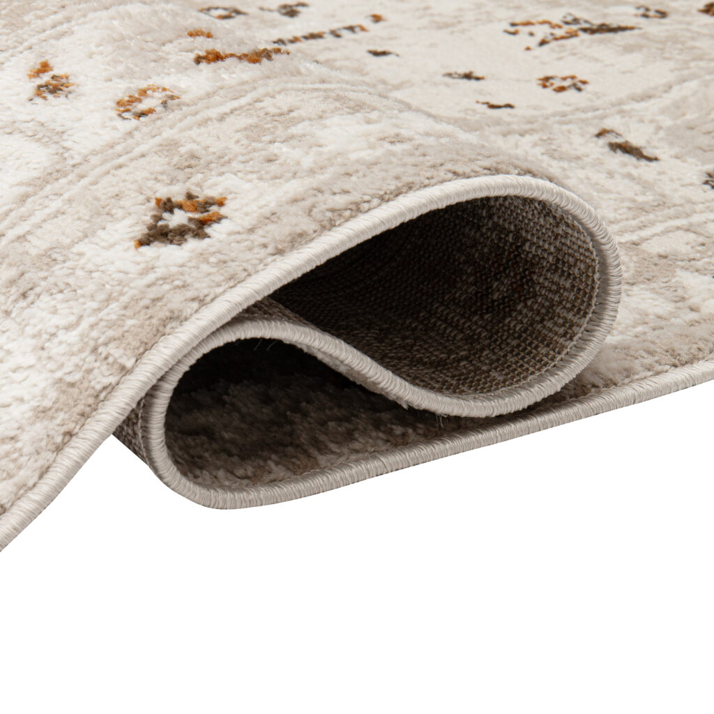 Alfombra Retro Gris Cobre Ornamental Vintage