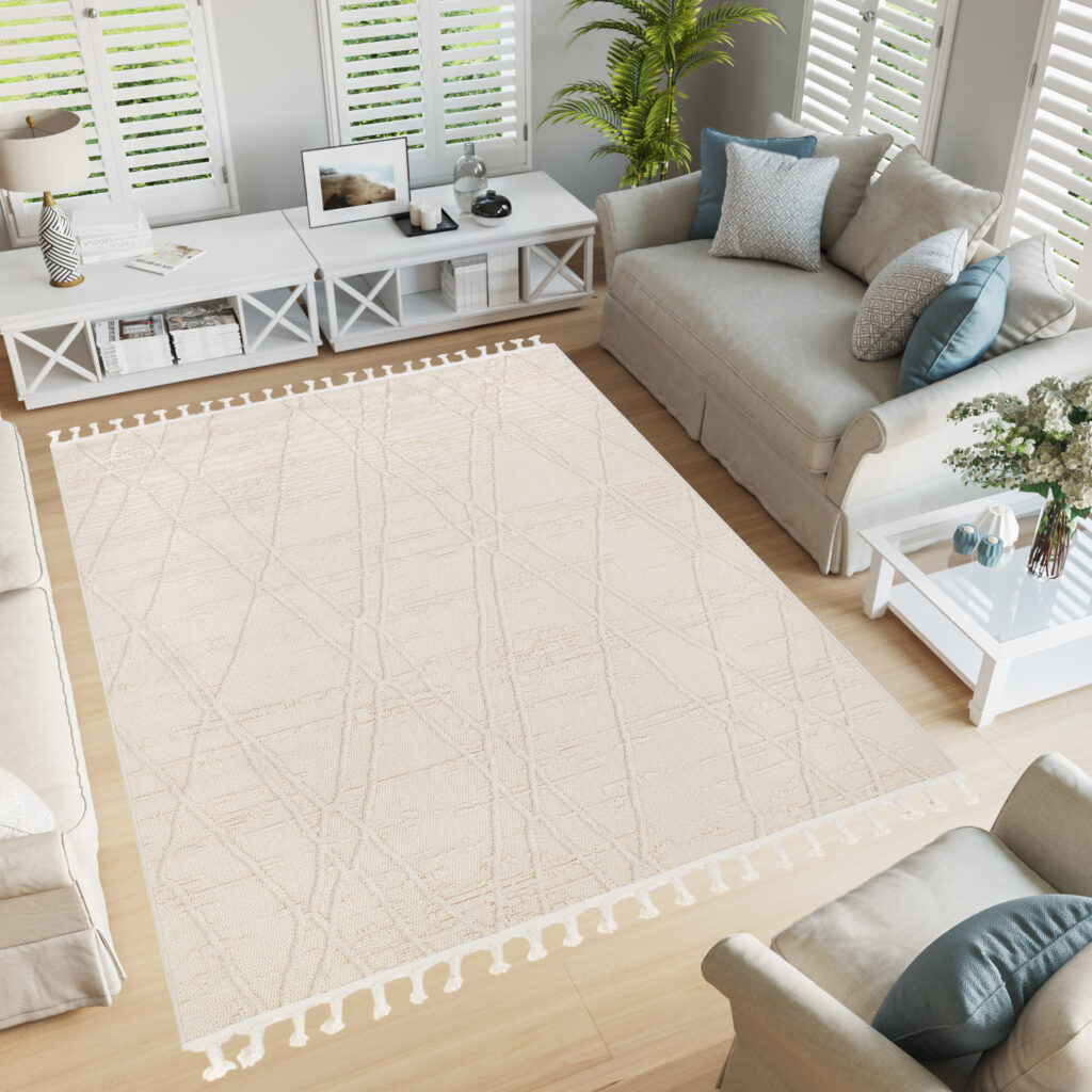 Alfombra Exterior Rio Loop Crema Rombos