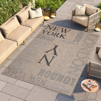 Alfombra Melissa Marrón Negro Ciudades Interior Exterior