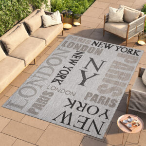 Alfombra Melissa Gris Negro Ciudades Interior Exterior