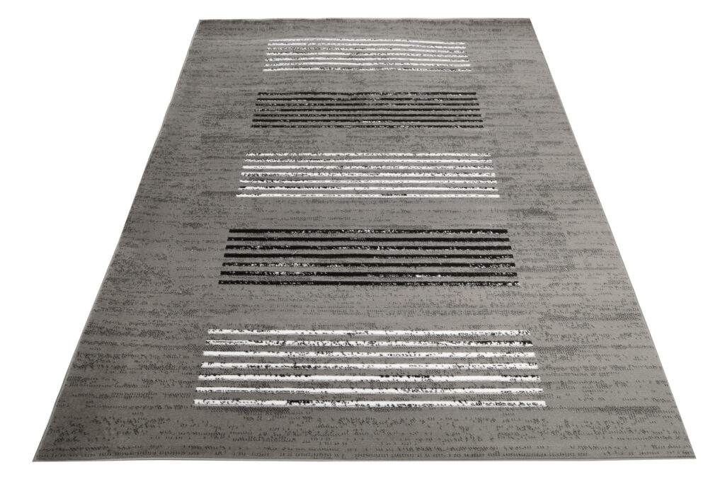 Alfombra Luxury Gris Geométrico Rayas