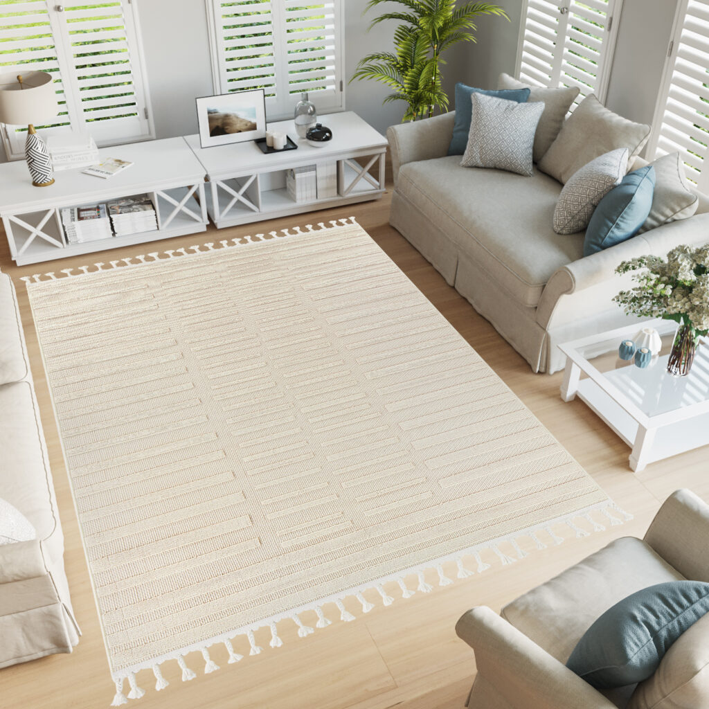 Alfombra Exterior Rio Loop Crema Rayas