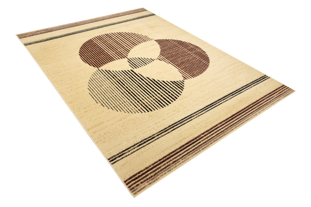Alfombra Luxury Crema Círculos Rayas