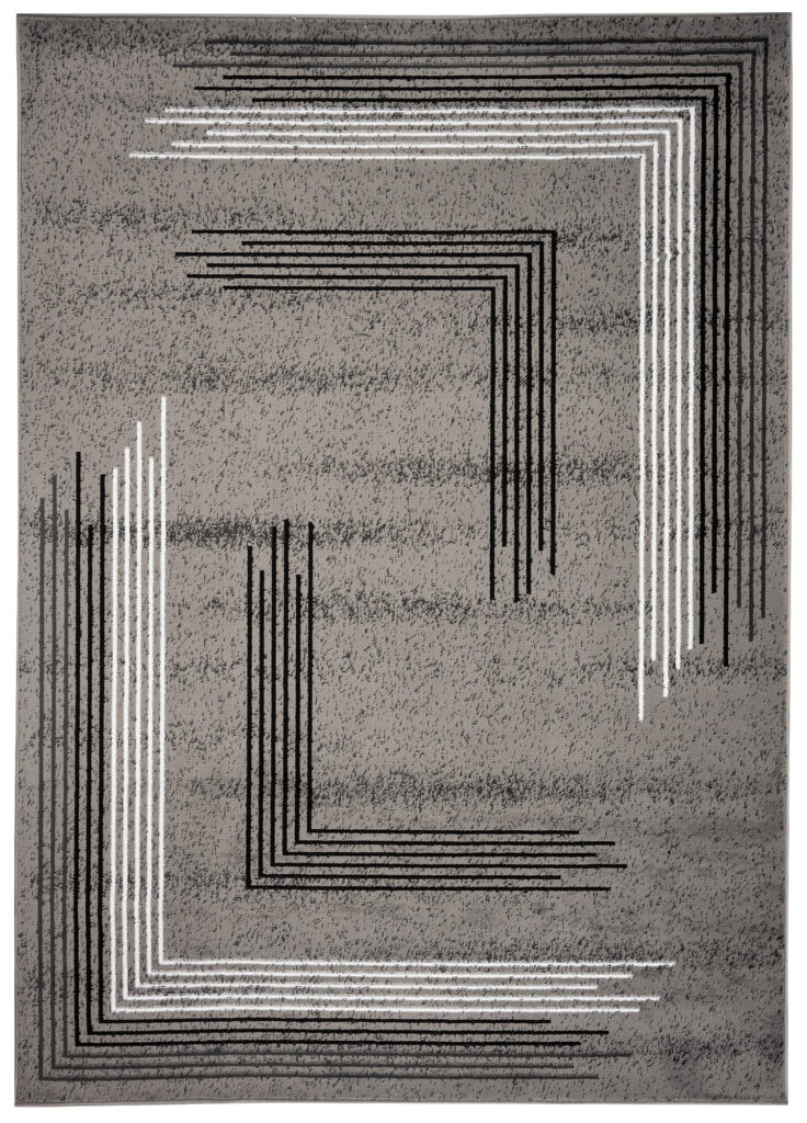 Alfombra Luxury Gris Geométrico Líneas