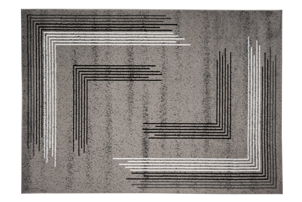 Alfombra Luxury Gris Geométrico Líneas