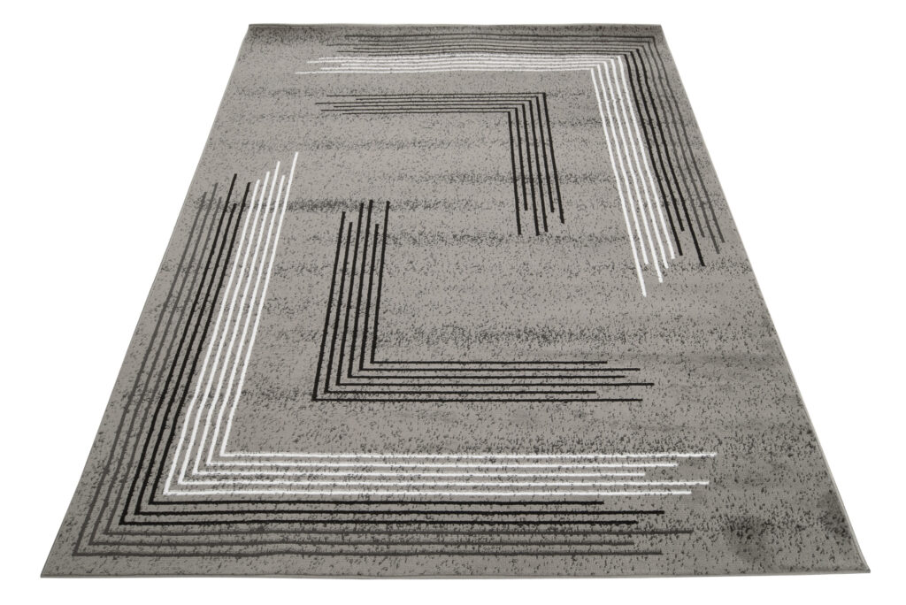 Alfombra Luxury Gris Geométrico Líneas