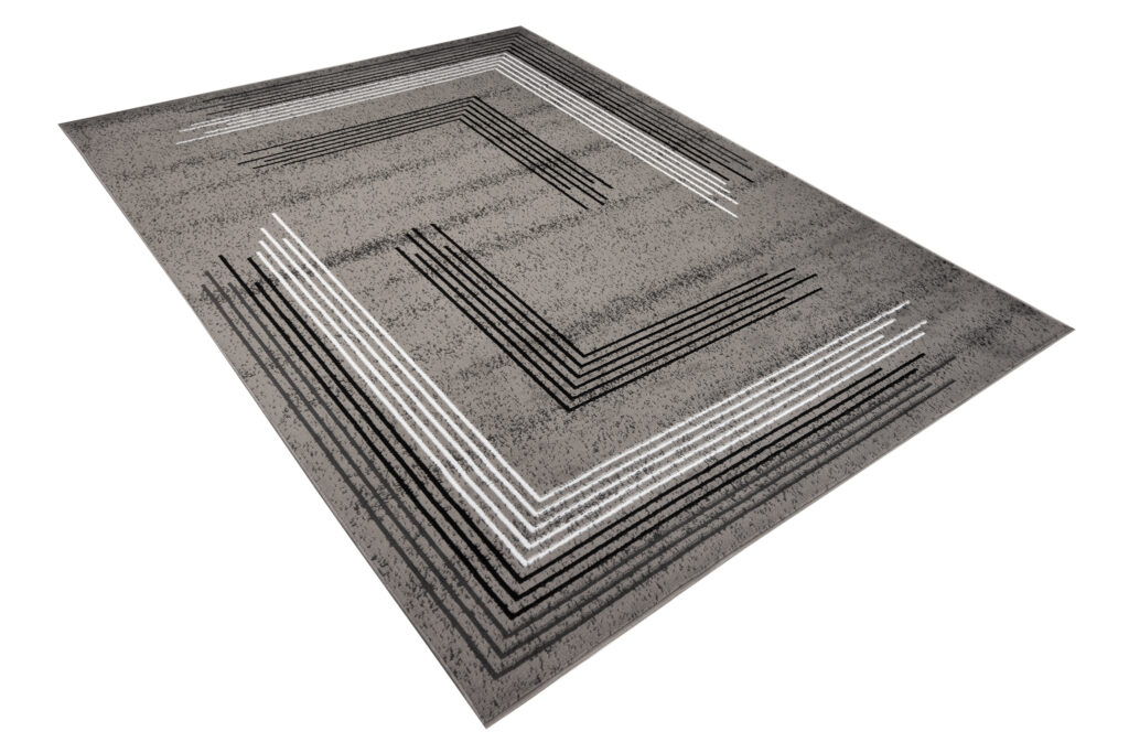 Alfombra Luxury Gris Geométrico Líneas