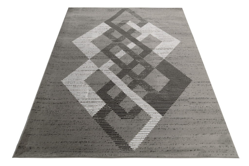 Alfombra Luxury Gris Geométrico Rombos