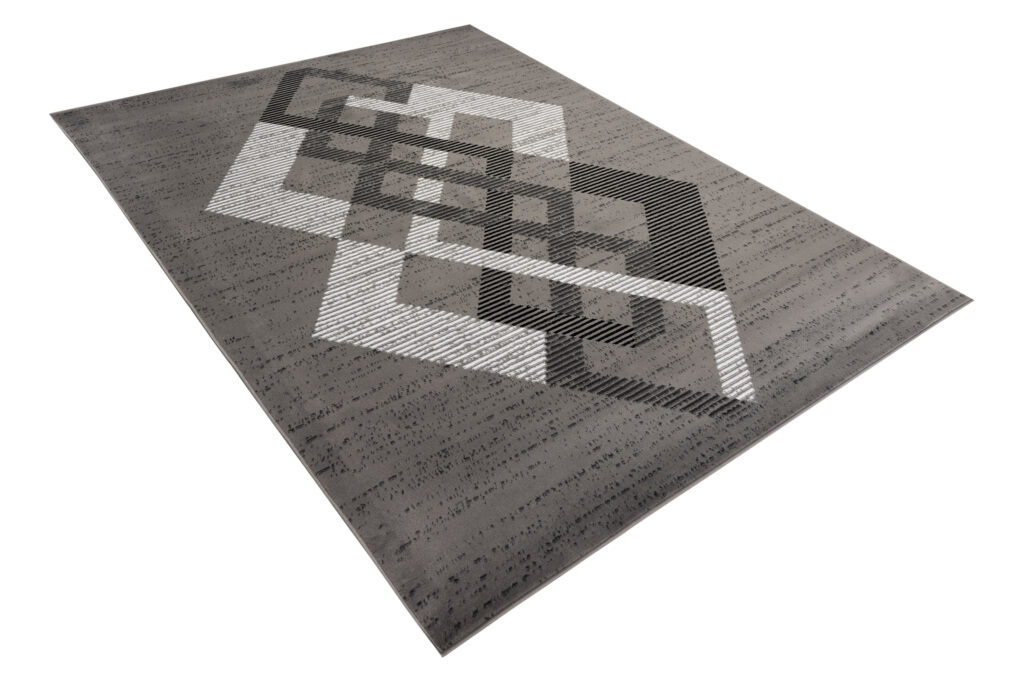 Alfombra Luxury Gris Geométrico Rombos