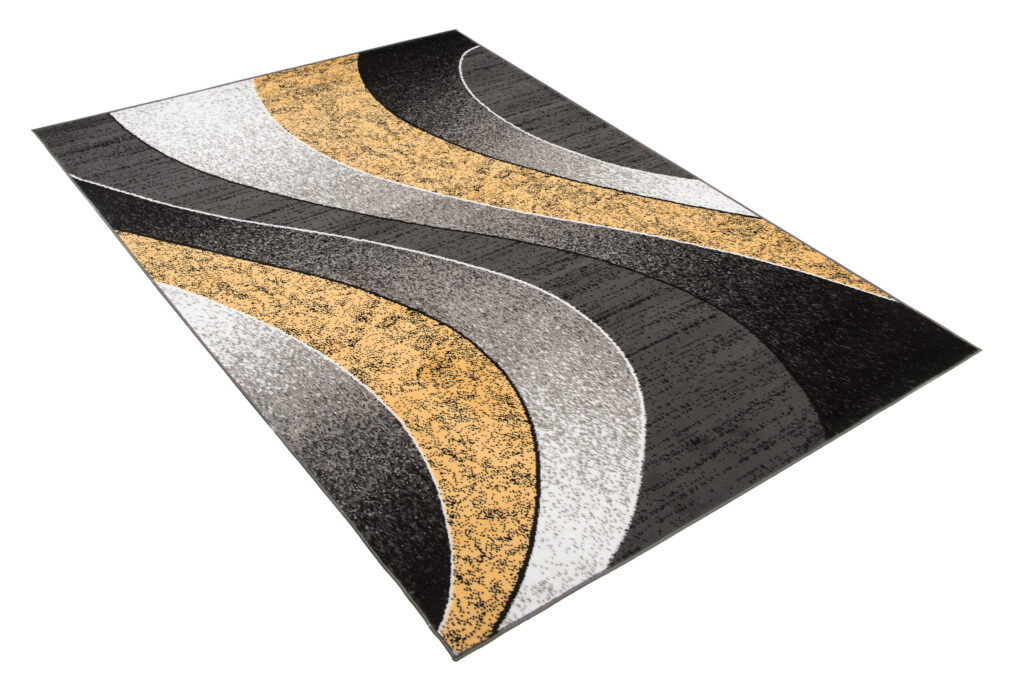 Alfombra Dream Moderno Gris Amarillo Ondas