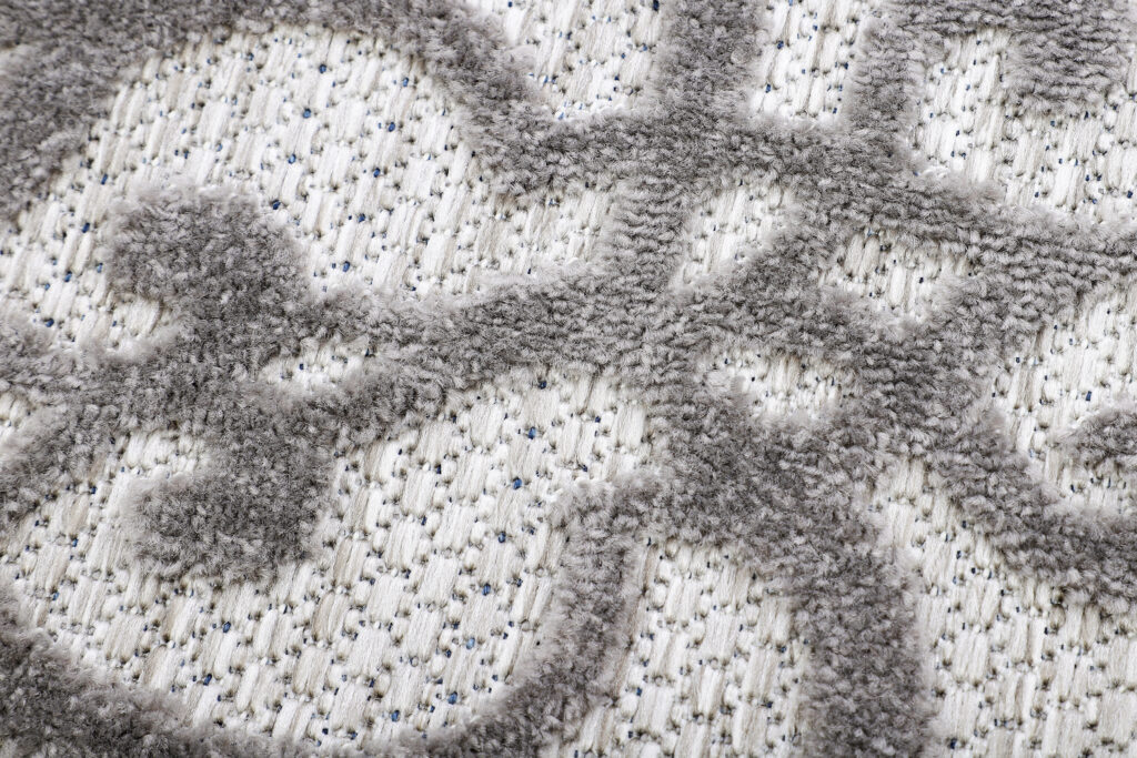 Alfombra Exterior Patio Redonda Gris Ornamental