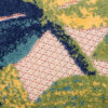 Alfombra Exterior Patio Redonda Crema Hojas Palmera