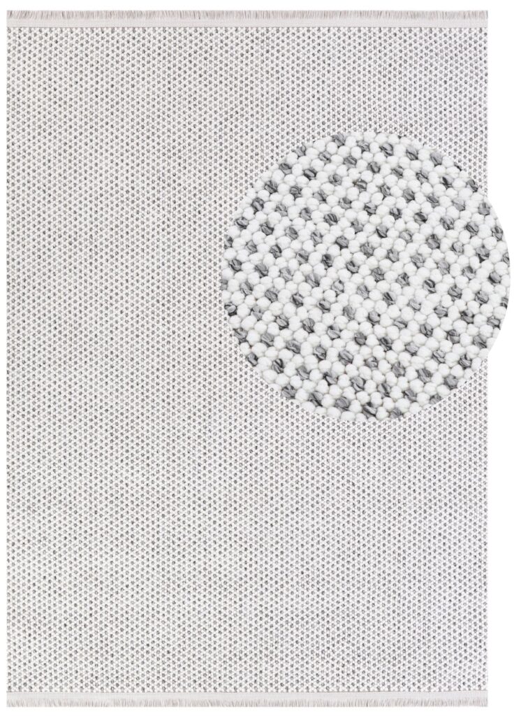 Alfombra Agra Gris Moderna con Flecos