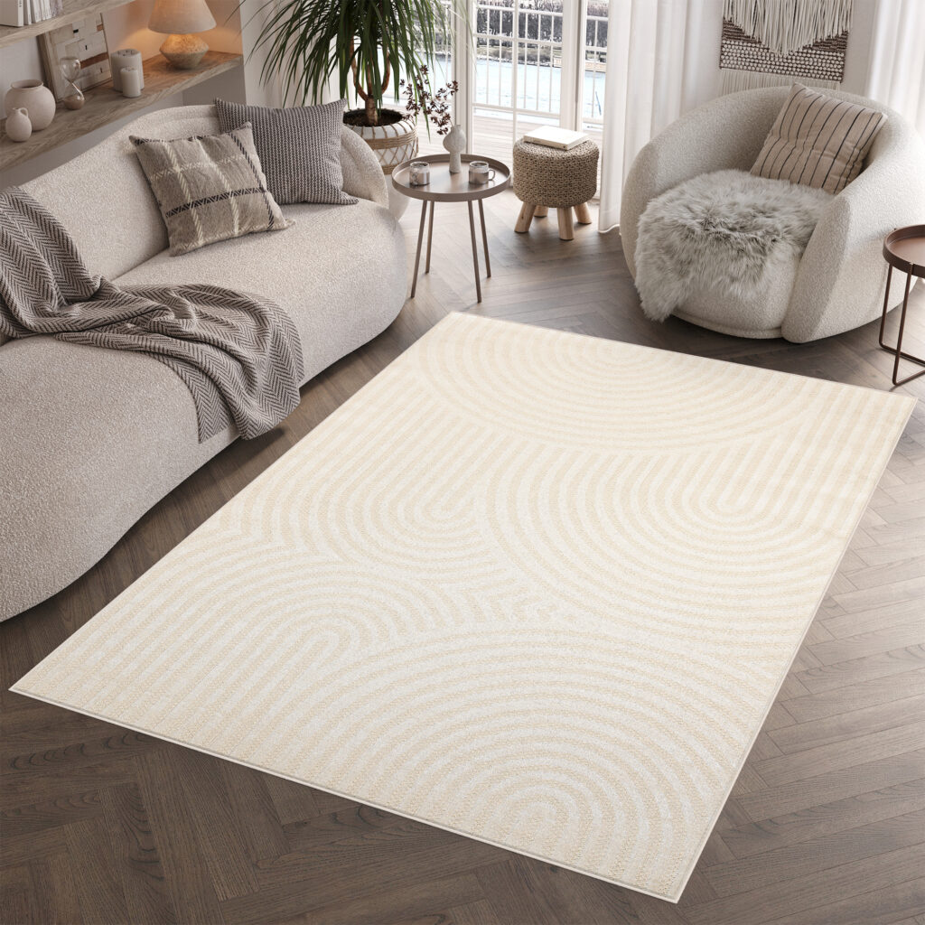 Alfombra Exterior Patio Crema Moderno