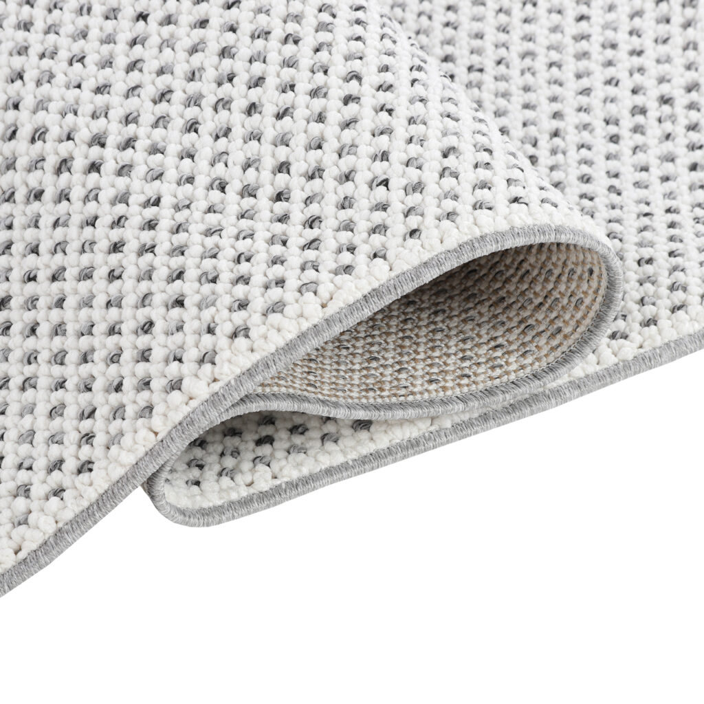 Alfombra Agra Gris Moderna con Flecos