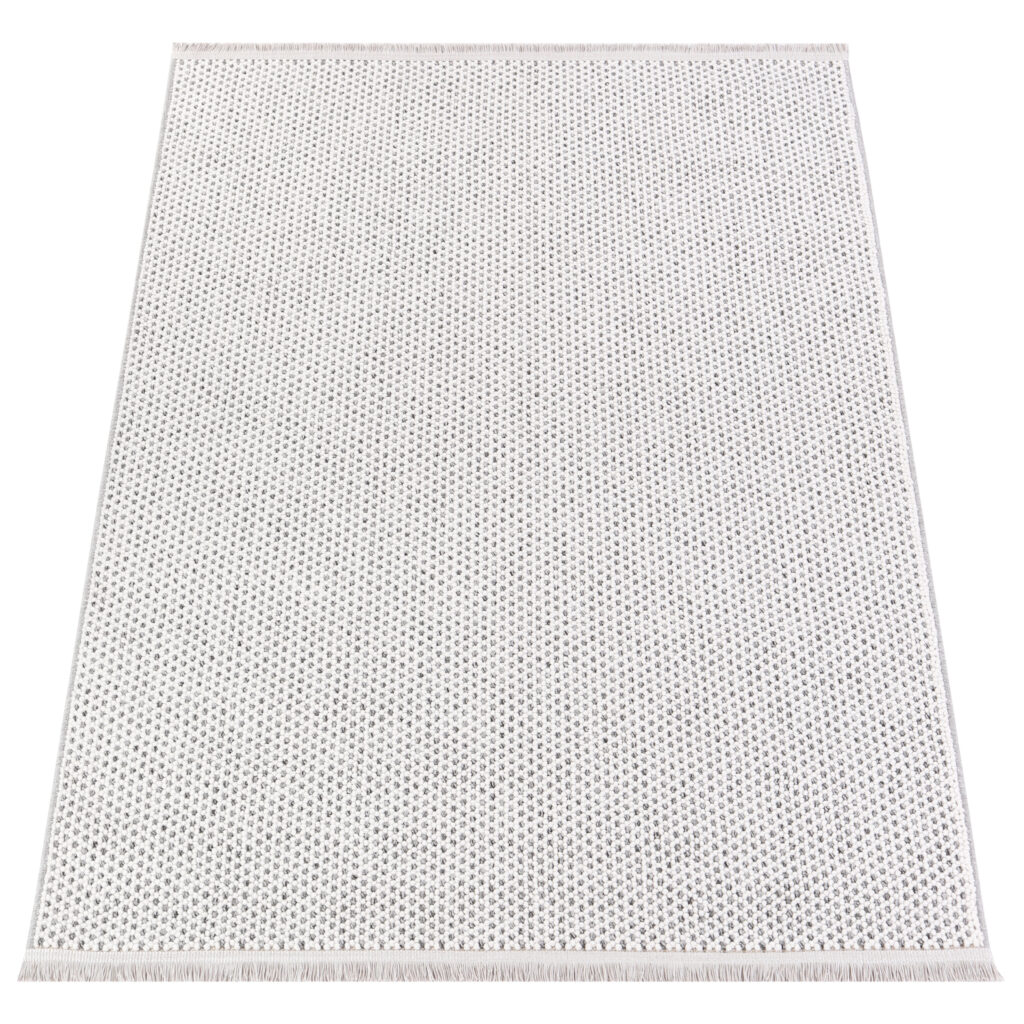 Alfombra Agra Gris Moderna con Flecos