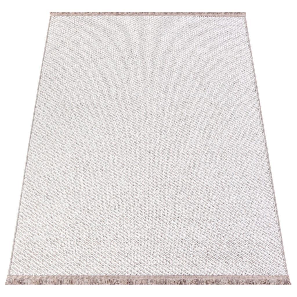 Alfombra Agra Beige Moderna con Flecos