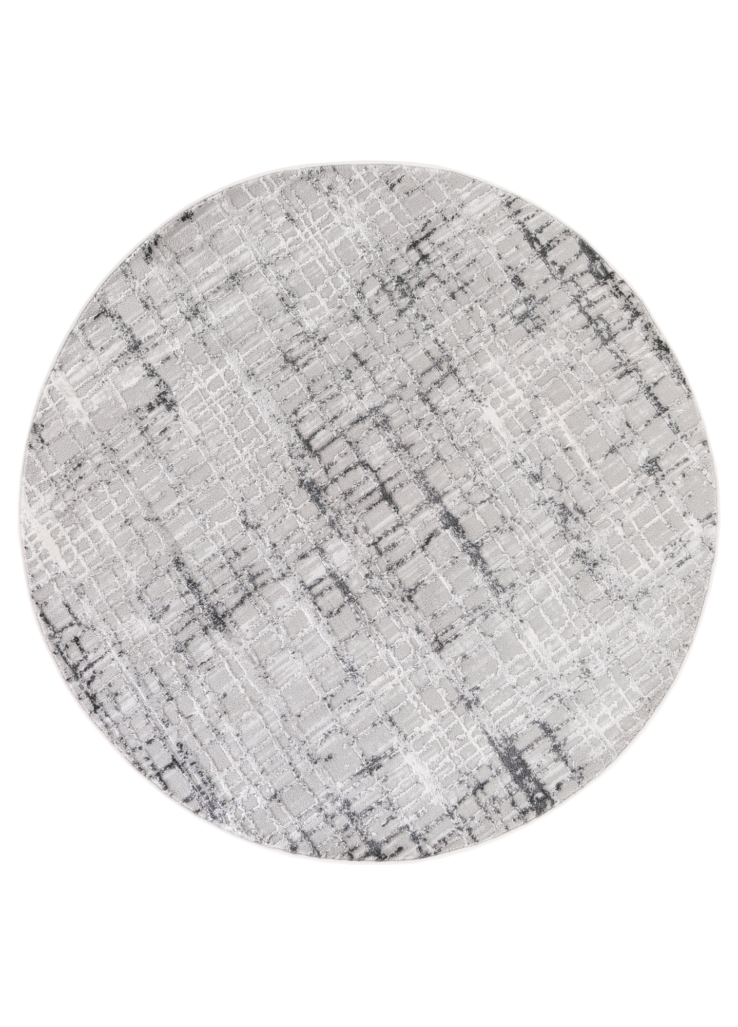 Alfombra Sky Redonda Gris Moderno Enrejado