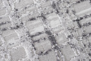 Alfombra Sky Redonda Gris Moderno Enrejado