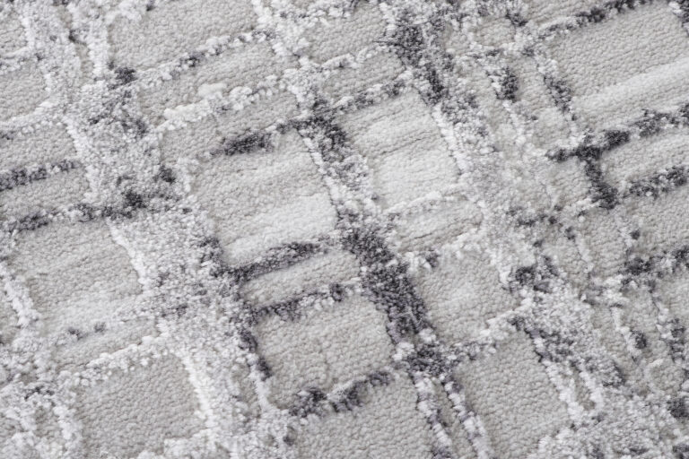 Alfombra Sky Redonda Gris Moderno Enrejado